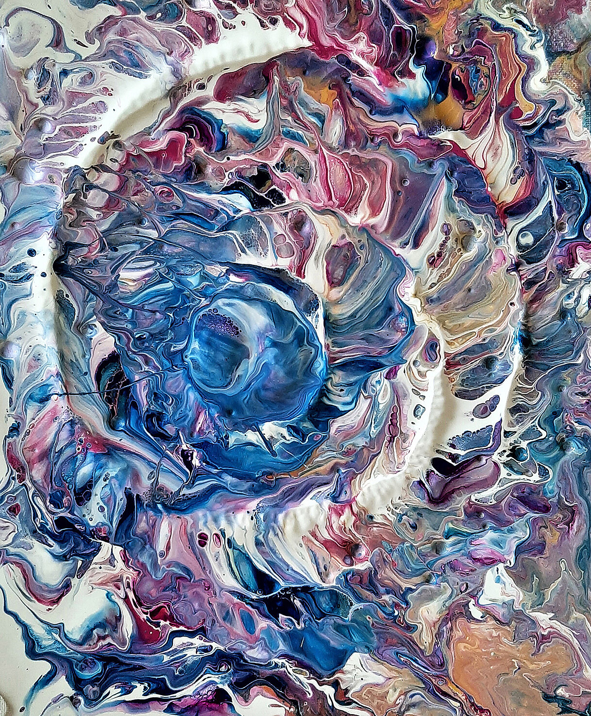 KALEIDO MARBLING ART ABSTRACT AMMONITE