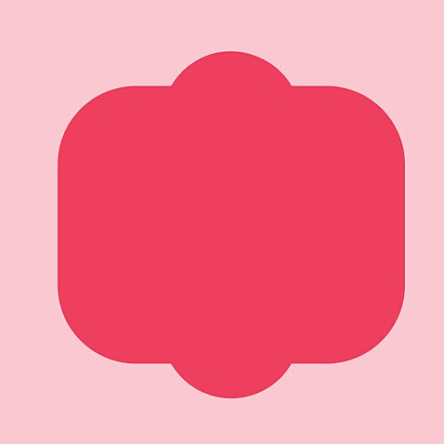 Outline of a hot dog in red against a pink background