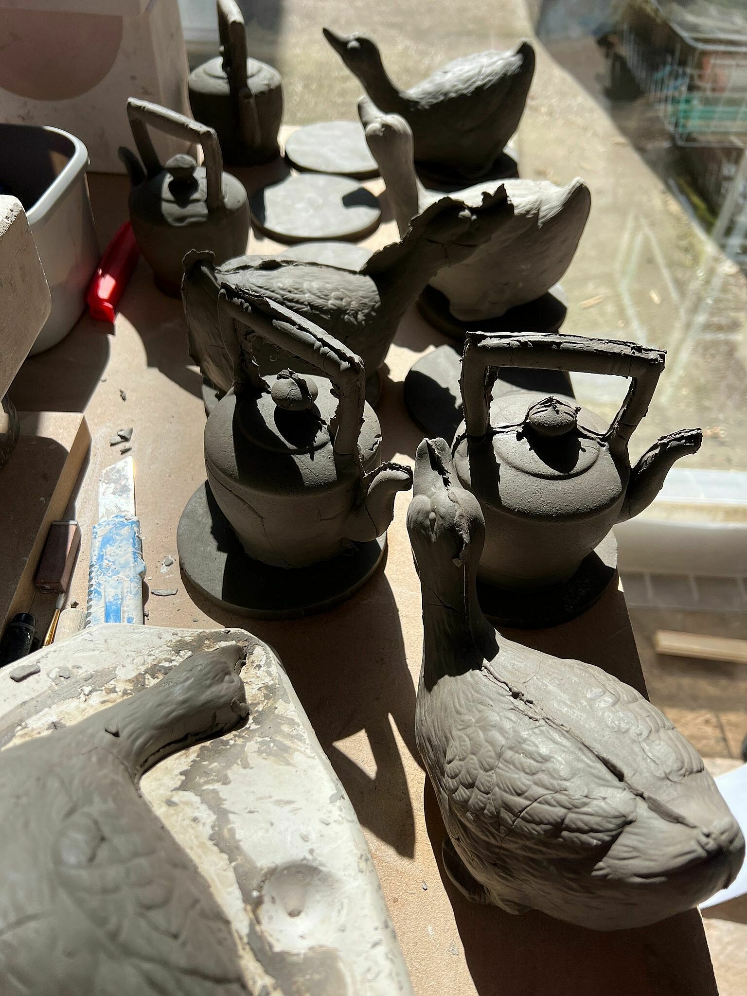 Clay work from moulds