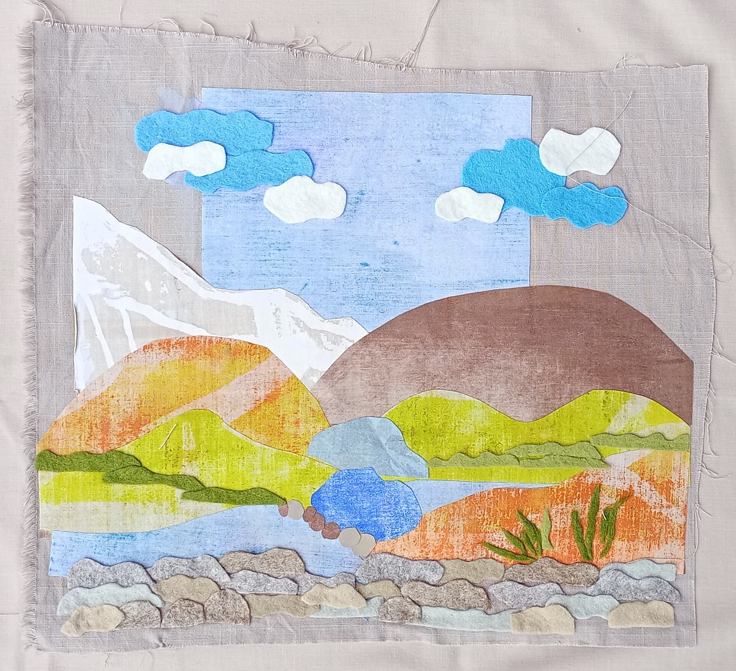 Derbyshire landscape by Jackie Emeny, Heanor Library Craft Group