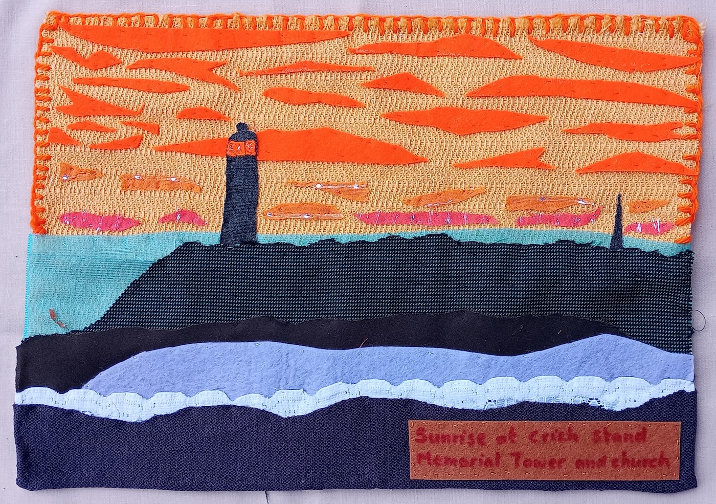Crich Memorial Tower by Linda Lilley, Heanor Library Craft Group